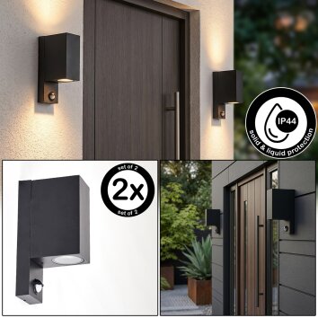 Kingstown Up & Down Außenwandleuchte mit Bewegungsmelder IP44, 2-flammig