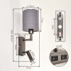 Turil LED Wand-Leseleuchte fürs Bett mit drehbarem Lesespot & Stoffschirm