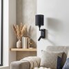 Turil LED Wand-Leseleuchte mit drehbarem Spot und Stoffschirm in Schwarz-Weiß