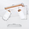Alvorn Deckenleuchte aus Holz und Glas, 2 verstellbare Leuchtenköpfe, weiße Glasschirme