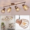 Keldor verstellbarer Deckenspot mit Metallkäfig-Schirmen, 4-flammig Mokka-Weiß