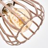 Keldor verstellbarer Deckenspot mit Metallkäfig-Schirmen, 4-flammig Mokka-Weiß
