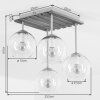 Boho Cluster-Deckenleuchte Koyoto mit 4 klaren Glasschirmen ø 15 cm am naturfarbenen Gestell