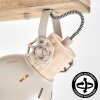 Deckenleuchte Orny mit Holzbalken im Boho Style, dreh- und schwenkbare Leuchtenköpfe