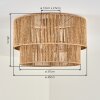 Boho-Deckenleuchte Tamir mit zweistufigem Seilschirm, E27, Schirm in Naturfarben