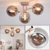 Cluster-Deckenleuchte Gastor mit drei rauchfarbenen Glasschirmen, ø 15 cm