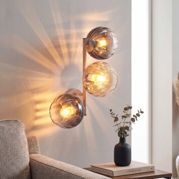 Kugel-Wandleuchte Koyoto mit Lichteffekt an der Wand, 3 Glasschirme