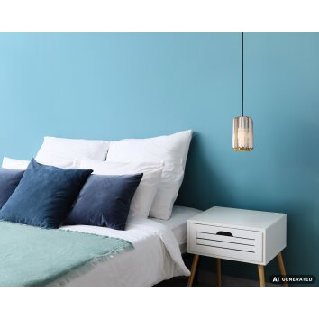 NOWA Run Hängeleuchte für Esszimmer und Küche E27 mit rauchfarbenem Schirm, modern