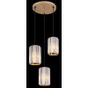 NOWA Run moderne 3-flammige Hängeleuchte in Holzoptik E27 rauchfarbener Schirm 120 cm