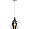 NOWA Paso Pendelleuchte mit rauchfarbenem Glasschirm, Nickel-Matt, E14, IP20, 40 Watt