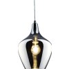NOWA Paso Pendelleuchte mit rauchfarbenem Glasschirm, Nickel-Matt, E14, IP20, 40 Watt