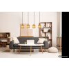 NOWA Leeds goldene Metall-Pendelleuchte mit bernsteinfarbenem Schirm, 4-flammig E14