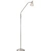 NOWA Daytona Lese-Stehlampe mit alabasterfarbenem Glasschirm, nickel-matt, E14