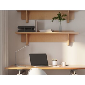 NOWA Carlo LED Tischlampe, Tischleuchte modern dimmbar für Wohnzimmer in Nickel-Matt