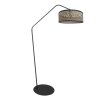 Steinhauer Zig-Zag Metall-Bogenstehlampe mit Holzschirm Naturfarben-Schwarz 173 cm