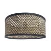 Steinhauer Zig-Zag Metall-Bogenstehlampe mit Holzschirm Naturfarben-Schwarz 173 cm