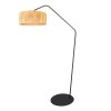 Steinhauer Zig-Zag Bogenstehlampe mit braunem Seegras-Schirm für Wohnzimmer