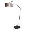 Steinhauer Zig-Zag Bogenstehlampe, modern, dimmbar, E27, silberfarbener Schirm