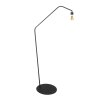 Steinhauer Zig-Zag dimmbare Bogenstehlampe aus Metall, weißer Stoffschirm, E27, modern