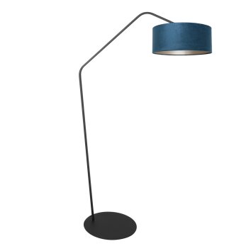 Steinhauer Zig-Zag Bogenstehlampe mit blauem Schirm, dimmbar, E27, IP20, modern