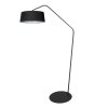 Steinhauer Zig-Zag Bogenstehlampe mit schwarz-weißem Stoffschirm, dimmbar, 173 cm