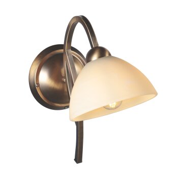 Steinhauer Anthea Wandleuchte Wandlampe mit cremefarbenem Glasschirm, klassisch