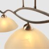 Steinhauer Anthea 3-flammige Pendelleuchte im Balken-Design in Bronze mit cremefarbenen Glasschirmen