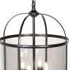 Steinhauer Pimpernel klassische 4-flammige Rauchglas-Hängeleuchte E14 Ø 25 cm
