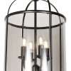 Steinhauer Pimpernel klassische 4-flammige Rauchglas-Hängeleuchte E14 Ø 25 cm