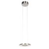 Steinhauer Soleil LED 2-flammige Ring-Pendelleuchte modern, dimmbar, silber, Länge 32 cm