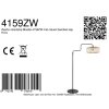 Steinhauer Bloeba Bogenstehlampe mit braunem Holzschirm, Metall, dimmbar, E27