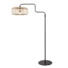 Steinhauer Bloeba Bogenstehlampe mit braunem Holzschirm, Metall, dimmbar, E27
