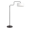 Steinhauer Bloeba Bogen-Stehlampe für Wohnzimmer mit weißem Stoffschirm, modern