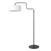 Steinhauer Bloeba Bogen-Stehlampe für Wohnzimmer mit weißem Stoffschirm, modern