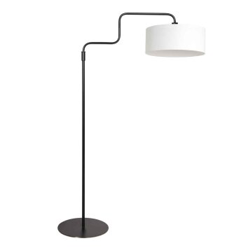 Steinhauer Bloeba Bogen-Stehlampe für Wohnzimmer mit weißem Stoffschirm, modern