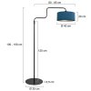 Steinhauer Bloeba verstellbare Bogenstehlampe mit blauem Schirm, dimmbar
