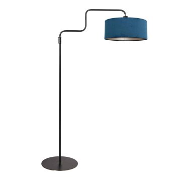 Steinhauer Moderne Stehlampe Bloeba mit auskragendem Arm, verstellbar, blauem Schirm