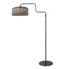 Steinhauer Bloeba Stehlampe als Leseleuchte mit verstellbarem Arm, naturfarbenem Holzschirm