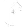 Steinhauer Prestige Chic Bogenstehlampe aus Metall mit goldfarbenem Stoffschirm, dimmbar