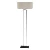 Steinhauer Stang klassische Standleuchte mit grauem Stoffschirm, dimmbar, 160 cm
