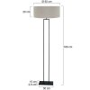 Steinhauer Stang klassische Standleuchte mit grauem Stoffschirm, dimmbar, 160 cm