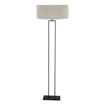 Steinhauer Stang klassische Standleuchte mit grauem Stoffschirm, dimmbar, 160 cm