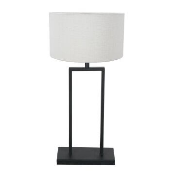Steinhauer Stang Tischleuchte, Tischlampe mit weißem Stoffschirm, E27, dimmbar