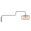 Steinhauer Bloeba Wandlampe mit braunem Holzschirm, dimmbar, mit Schalter E27