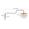 Steinhauer Bloeba Wandlampe mit braunem Holzschirm, dimmbar, mit Schalter E27