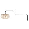 Steinhauer Bloeba Wandlampe mit braunem Holzschirm, dimmbar, mit Schalter E27