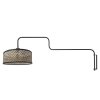 Steinhauer Bloeba moderne verstellbare Wandlampe mit naturfarbenem Holzschirm