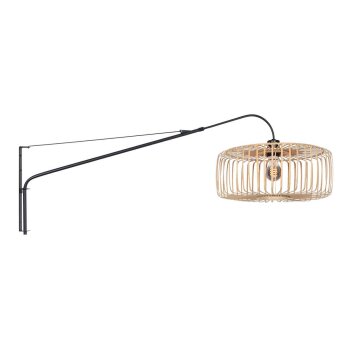 Steinhauer Elegant Classy Wandleuchte mit Schwenkarm, Wandarmleuchte, Holzschirm