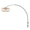 Steinhauer Sparkled Light verstellbare Wandleuchte mit braunem Holzschirm, E27