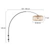 Steinhauer Sparkled Light verstellbare Wandleuchte mit braunem Holzschirm, E27